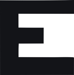 Bold black letter e design with clean white interior space for modern branding and graphic elements