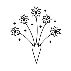 zodiac themed bouquet with star shaped flowers 