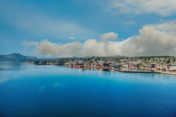 Naklejka premium Tromsdalen is a neighborhood and small valley that belongs to the city of Tromso, in the province of Troms, northern Norway.
