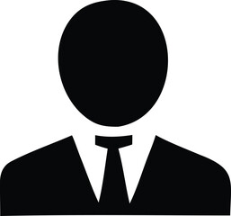 Silhouette of a professional man wearing a suit and tie representing a generic person or placeholder for identity