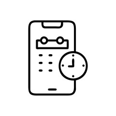 Mobile phone icon with lock and digital media elements vector illustration