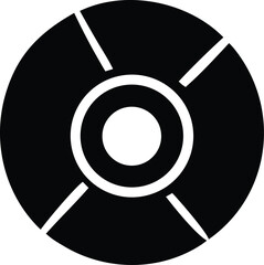 Abstract circular design with concentric rings and radial lines on a black background creating a modern geometric pattern