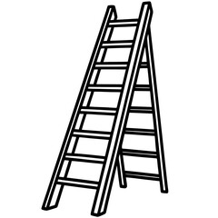 Geometric Ladder Line Drawing Vector