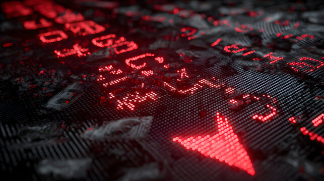 Red stock market crash chart symbolizes financial loss and economic downturn. The concept is of finance, investment, recession, and economic crisis	