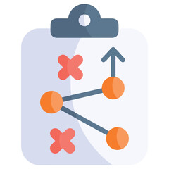 Military Strategy Board Icon - Battlefield Tactics Map - EPS 10 Vector
