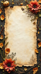 Vintage style autumn card menu with copy space