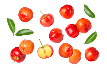 Acerola cherry isolated on transparent background