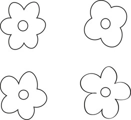 Flower Icons Set – Botanical Vector Symbols and Line Art Bouquet Elements


