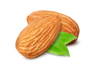almonds on a white background