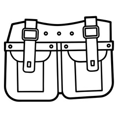 Handyman Belt Line Art Vector