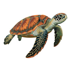 Fototapeta premium Colorful Sea Turtle Vector Illustration – Ocean Wildlife Design