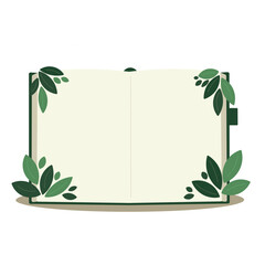 Green leaves frame vector graphic design template