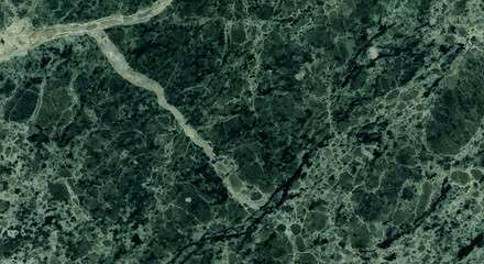 Fototapeta premium Dark green marble texture with intricate veining and speckled pattern.