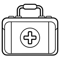 Healthcare Emergency Kit Outline Vector Design