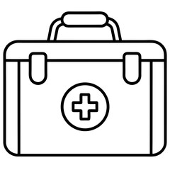 Obraz premium Healthcare Emergency Kit Outline Vector Design