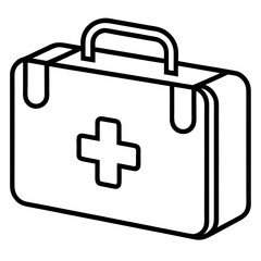 Obraz premium Healthcare Emergency Kit Outline Vector Design
