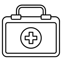 Obraz premium Healthcare Emergency Kit Outline Vector Design