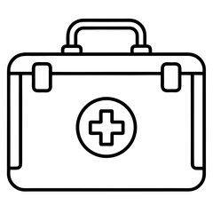 Healthcare Emergency Kit Outline Vector Design