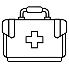 Fototapeta premium Healthcare Emergency Kit Outline Vector Design