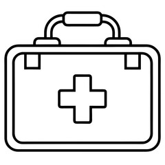 Obraz premium Healthcare Emergency Kit Outline Vector Design