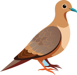 Realistic Mourning Dove Vector Illustration Detailed Bird Design for Creative Projects