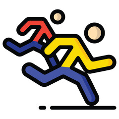 City Joggers Vector - Urban Running Scene - EPS 10