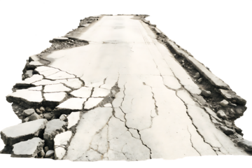  available cracked and damaged road isolated on white background PNG, AI GENERATED