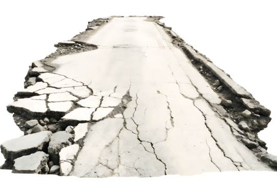  available cracked and damaged road isolated on white background PNG, AI GENERATED