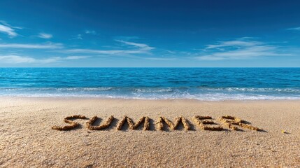 A serene beach scene captures the essence of summer.