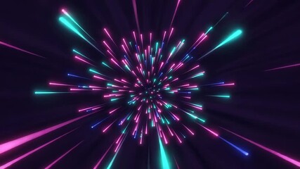 A vibrant abstract background with neon lines radiating outwards, creating a sense of speed and energy - Powered by Adobe