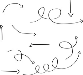 Collection of Hand Sketched Arrows – Vector Doodle Icons Isolated on White