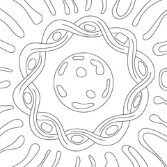 Abstract Black and White Line Art Mandala Design: Peaceful, Serene, and Meditative Coloring Page Illustration
