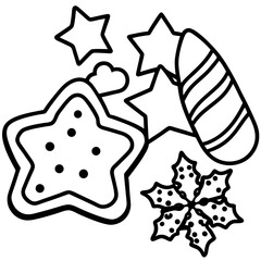 Holiday Cookie Treats Minimalist Line Art