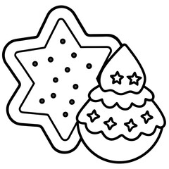 Holiday Cookie Treats Minimalist Line Art