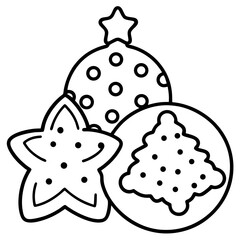Holiday Cookie Treats Minimalist Line Art