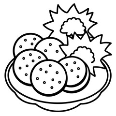 Holiday Cookie Treats Minimalist Line Art