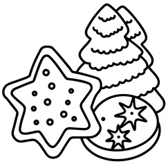 Holiday Cookie Treats Minimalist Line Art