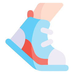 Retro Running Shoes Icon - Vintage 80s Style - EPS 10