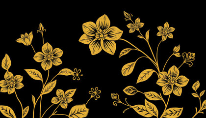 Oil painting .Luxurious golden botanical background. Printable wallpapers, covers, wall art, greeting card, wedding cards, invitations.