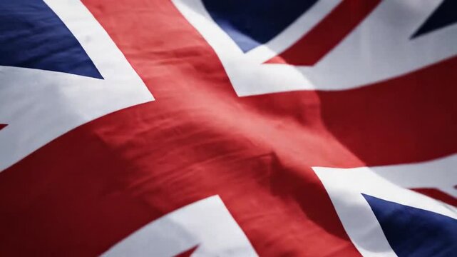 Closeup of a waving United Kingdom flag