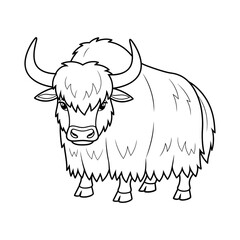 Obraz premium Yak illustration outline black and white graphic design