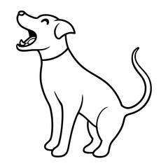 Simple line art of a dog barking with an open mouth