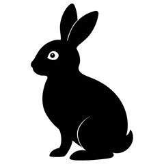 Simple silhouette of a rabbit sitting down