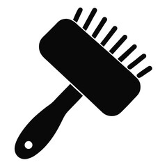Simple silhouette of a pet grooming brush