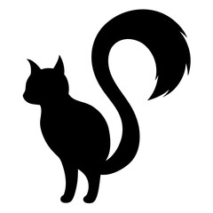 Silhouette of a cat tail flicking