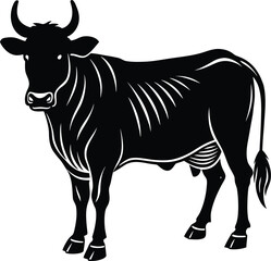 Majestic Bull Silhouette A Powerful Symbol of Strength and Agriculture