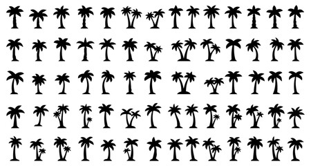 Naklejka premium palm tree silhouettes for tropical themes 