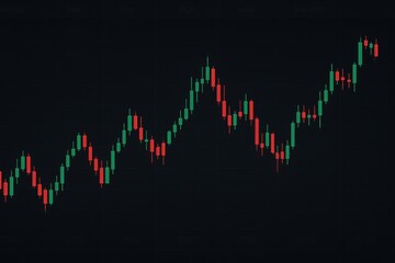 Dynamic Stock Chart Fluctuating with Green and Red Lines on Dark Finance Dashboard