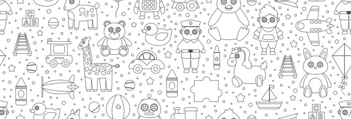 Kids Toys Doodle Seamless Vector Pattern