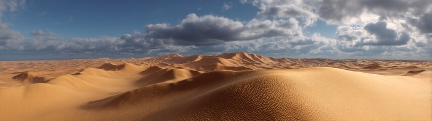 Panoramic 360 degrees hdr desert landscape vast sand dunes natural environment high viewpoint